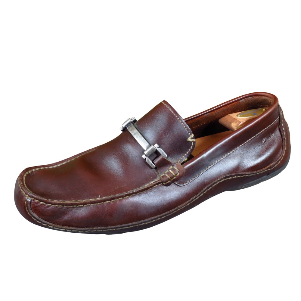 Clarks 61672 Mens Bit Loafer Size 14 Dress Work Brown Leather Slip On